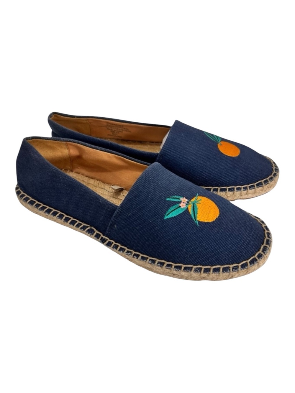J Crew Embroidered Oranges Espadrille Flats